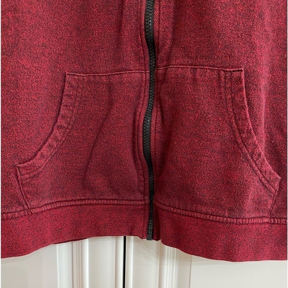 Youth Size Large Red Zip Front Hoodie by Canadiana Front Pockets - Picture 3 of 10